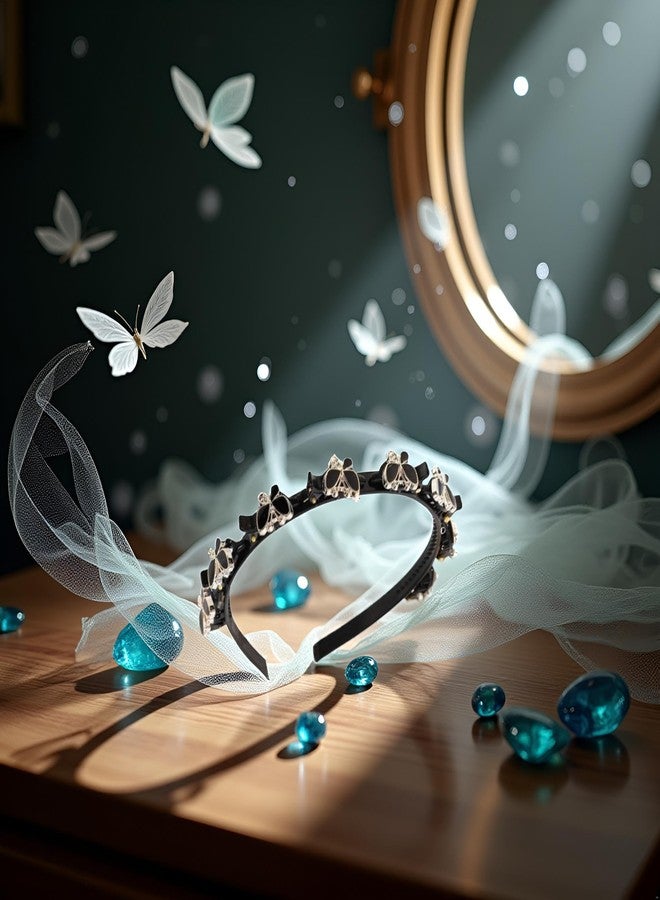 طوق شعر أسود أنيق على شكل فراشة مع مشابك، طوق رأس مضفر، غرة مزدوجة، ضفيرة ملتوية، إكسسوارات شعر للنساء والفتيات - Image 3